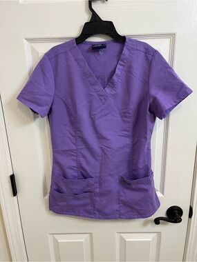 Sanibel Purple V-Neck Women's Scrub Top